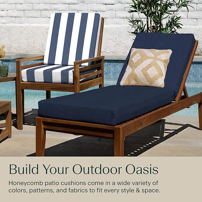 Honeycomb Outdoor Chaise Lounge Cushion