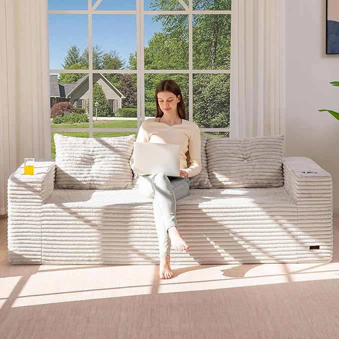 MAXYOYO 79" Oversized Boneless Loveseat Sofa Couch