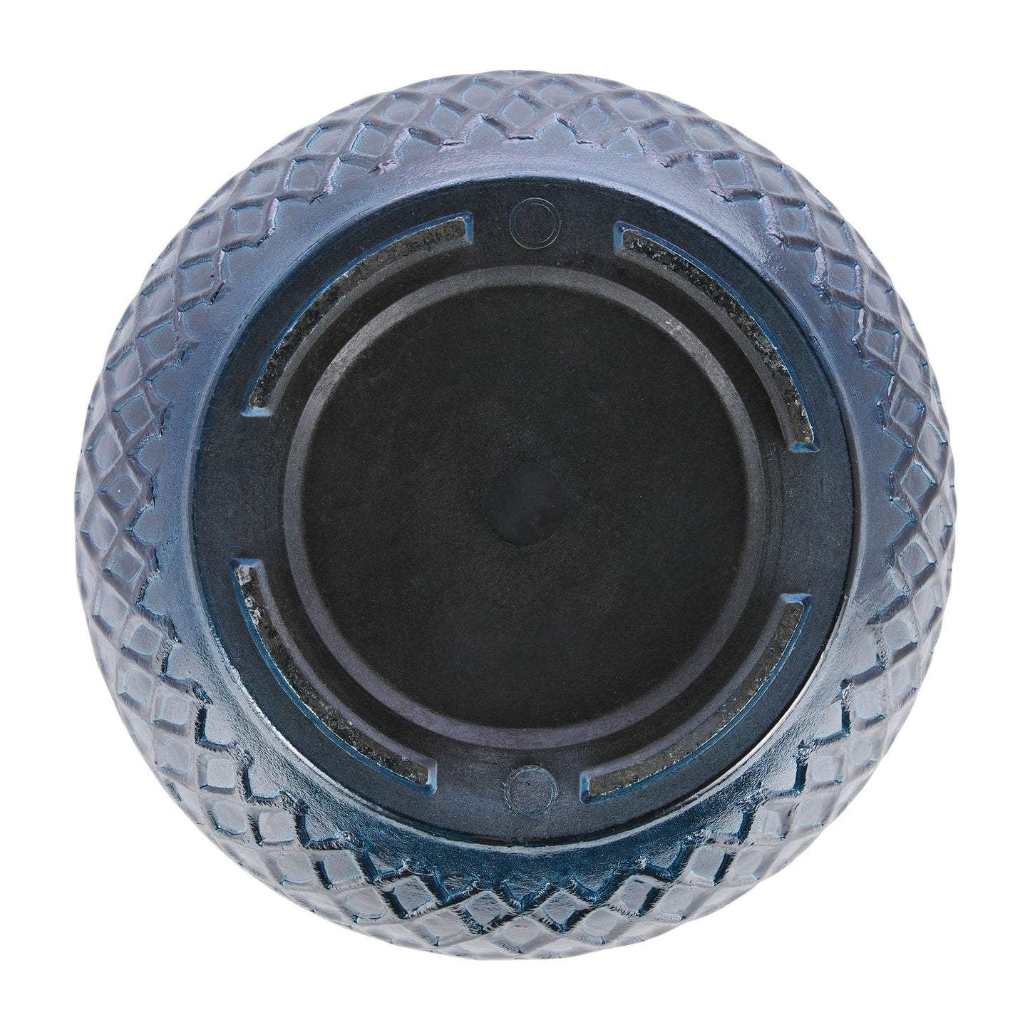 Alpine Corporation CLL404BL-2 Indoor Outdoor Stone Look Planters with Drainage Holes, Blue, Set of 2