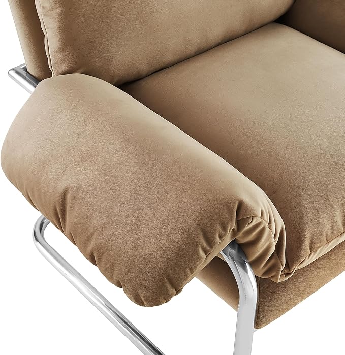 Modway Ansel Performance Velvet Accent Chair in Taupe