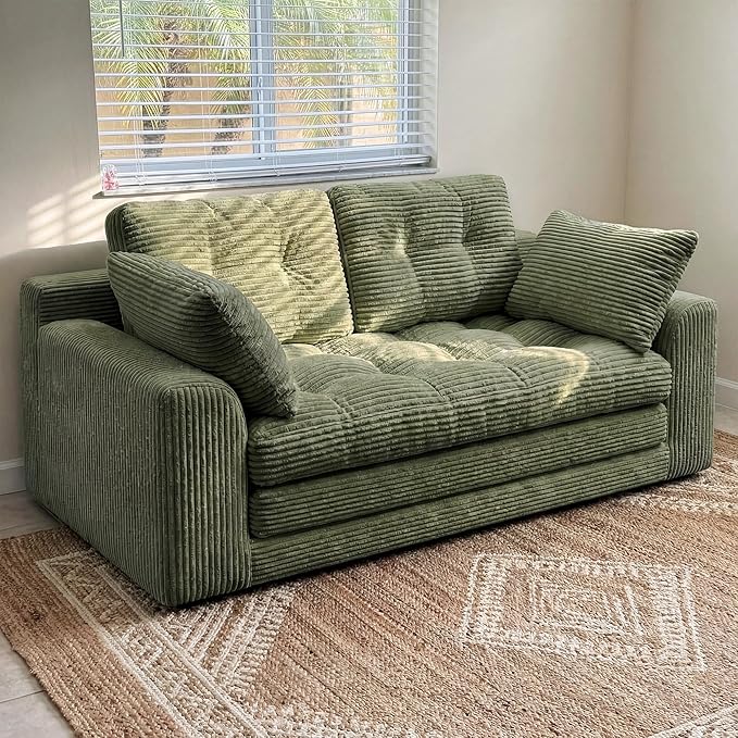Homkdom Convertible Loveseat Sleeper, Space-Saving Folding Sofa Bed