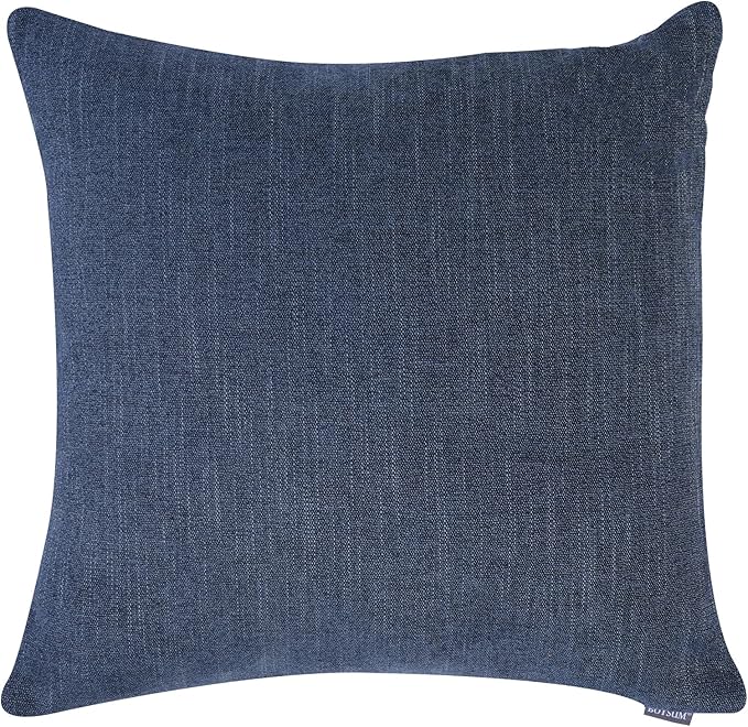 Set of 2 Leather Throw Pillow Covers Cotton Linen Decor Patchwork Pillow Cover