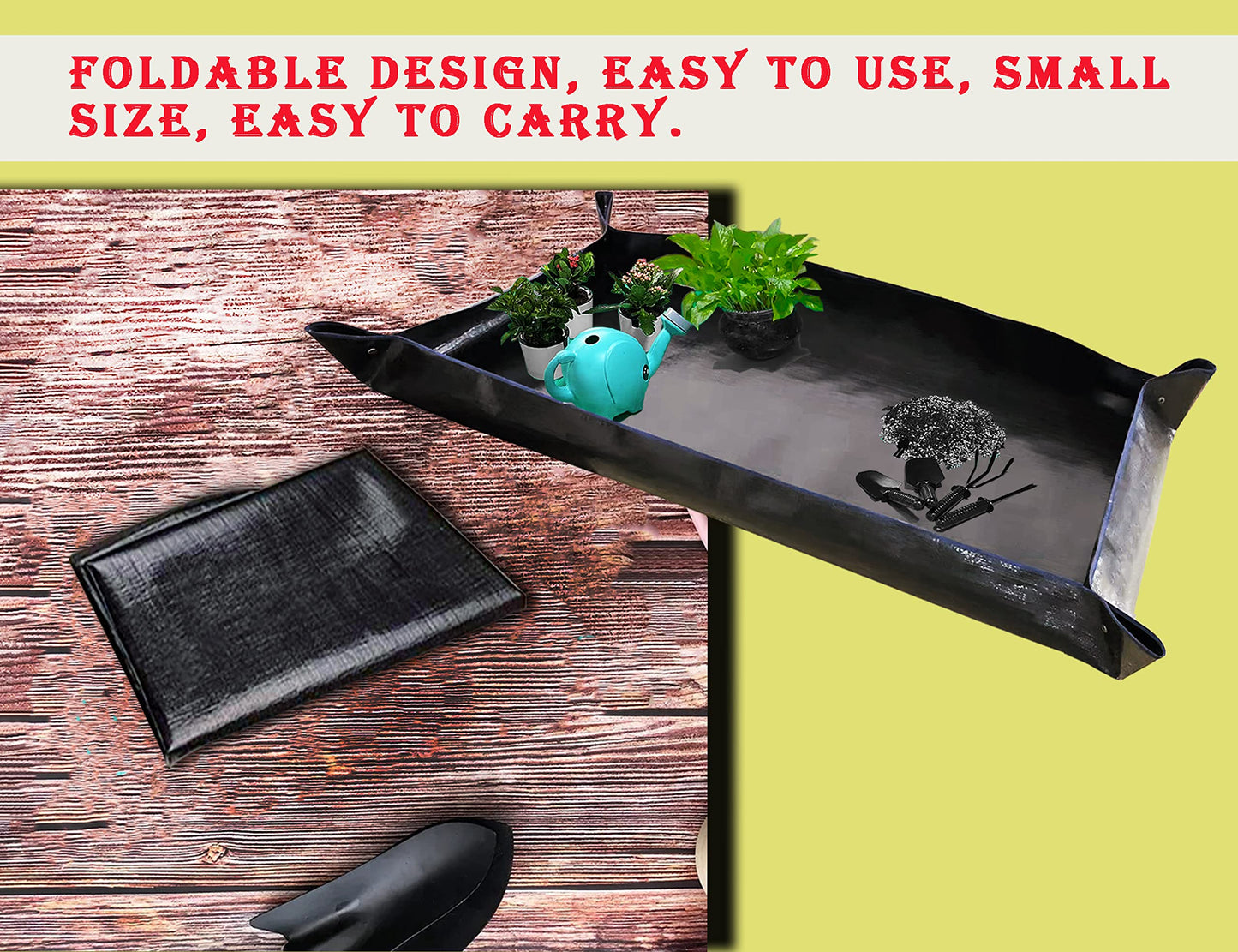 BIUWING 2 PCS Large Repotting Mat for Plant Transplanting and Mess Control, 43" X 29" Thickened Foldable Waterproof Plant Potting Tray, Portable Potting Mat Gardening Tray for House Plants Succulents