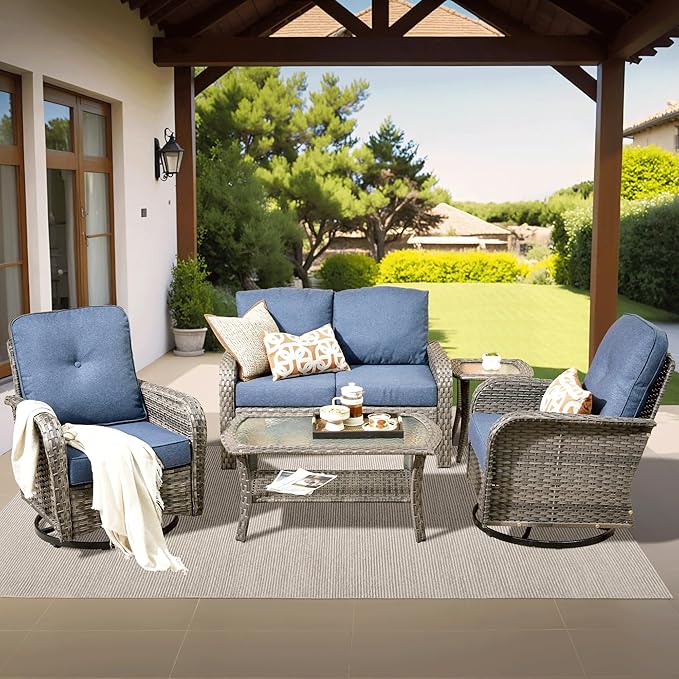 ovios 5-Piece Patio Furniture Set, Outdoor Wicker Sofa