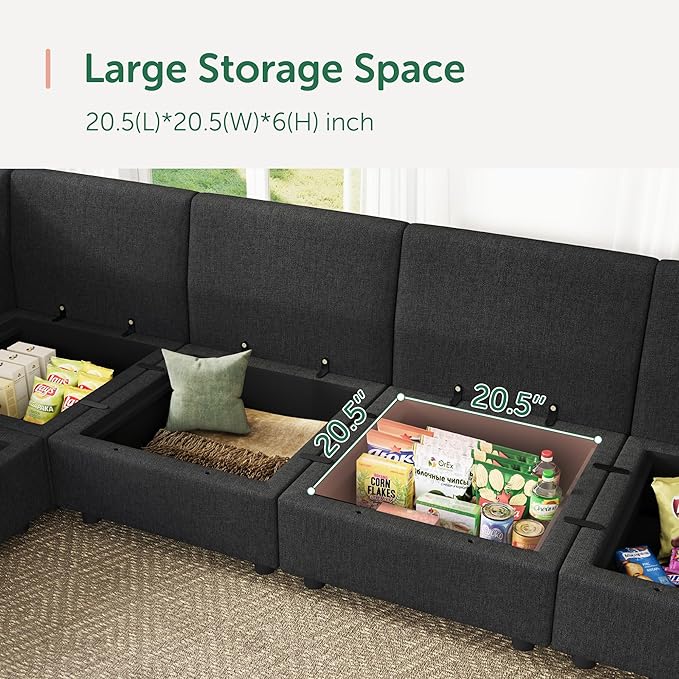 HONBAY Modular Sectional Sofa Sleeper Couch