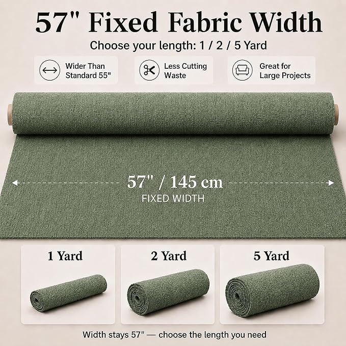 Mini Chenille Linen Blend Upholstery Fabric by the Yard, 57 Inch Wide Soft