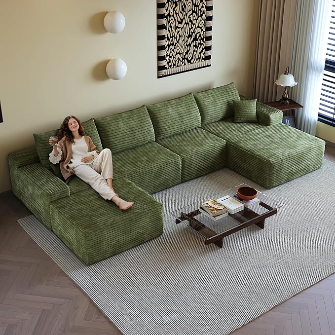 136" Sectional Couches for Living Room Cloud Couch Sofa