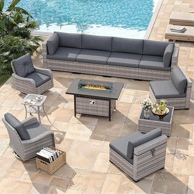 8-Seat Outdoor Wicker Patio Furniture Set