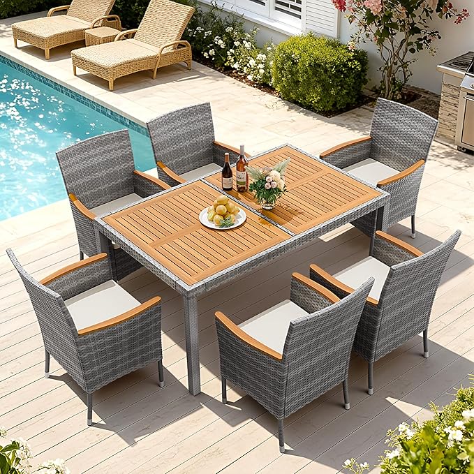 Devoko Dining 7 PCS Furniture, Patio Conversation Set