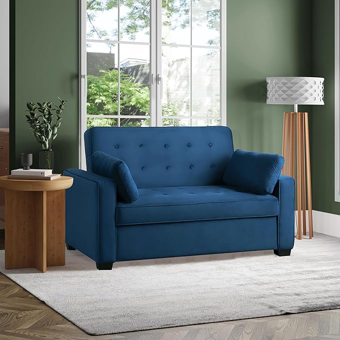Serta Ainsley 66.5" Convertible Sleeper Loveseat, Full Size, Dreamcoil Comfort
