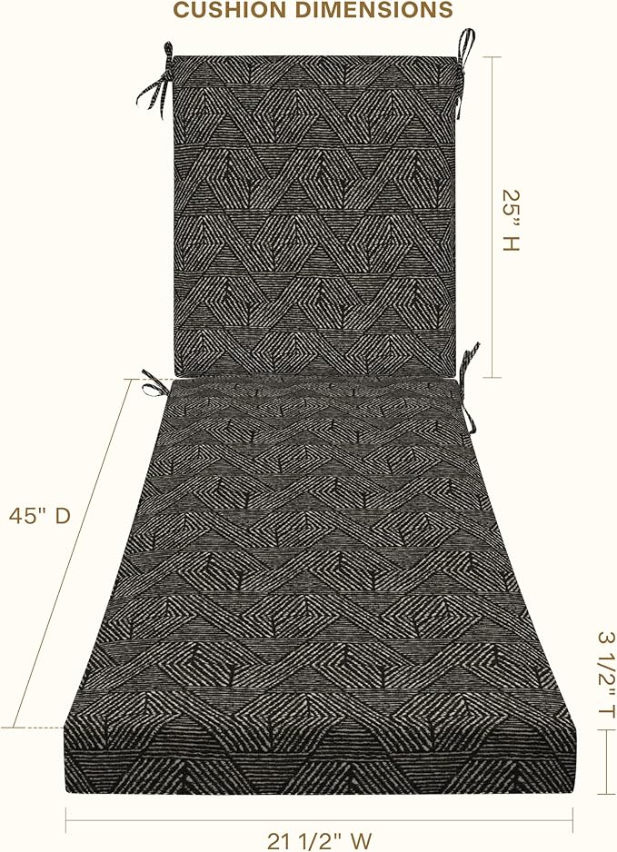 Honeycomb Outdoor Chaise Lounge Cushion