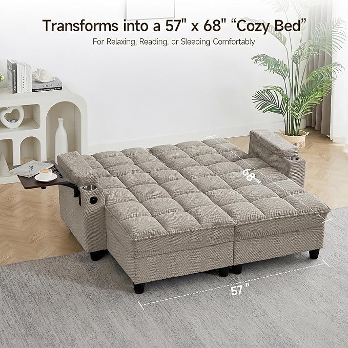 Auvsoce 71" Chaise Lounge Chair Indoor, Convertible Sleeper Sofa Bed