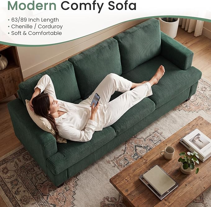 YOUDENOVA 2 Piece Set Comfy Sofa Couch, 3 Seater & Loveseat Sofa