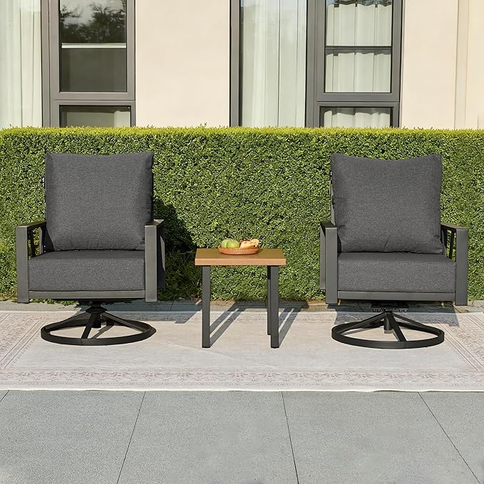 Outdoor Patio Swivel Rocking Chairs Set, Patio Porch Furniture