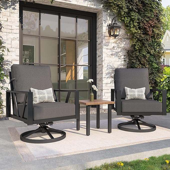Outdoor Patio Swivel Rocking Chairs Set, Patio Porch Furniture