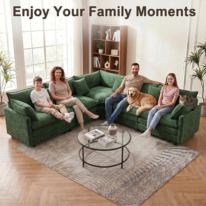 111.4" V-Shaped Corner Couch Sectional｜5 Seat Customizable Modular Cloud