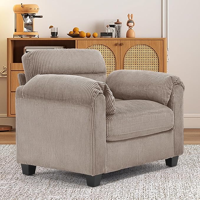 HAOMARKETS Corduroy Sofa Set, Upholstered Armchair
