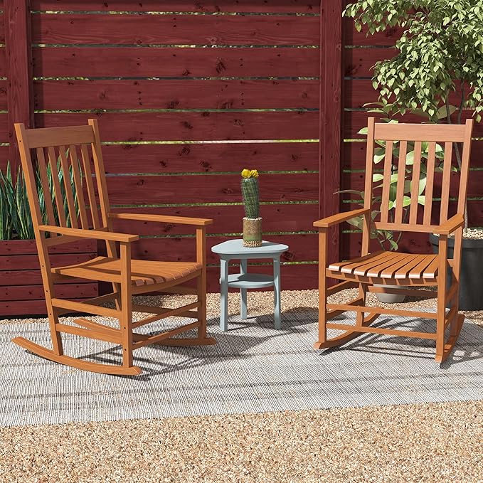 Outsunny Outdoor Rocking Chair Set of 2, Patio Rocking Chair