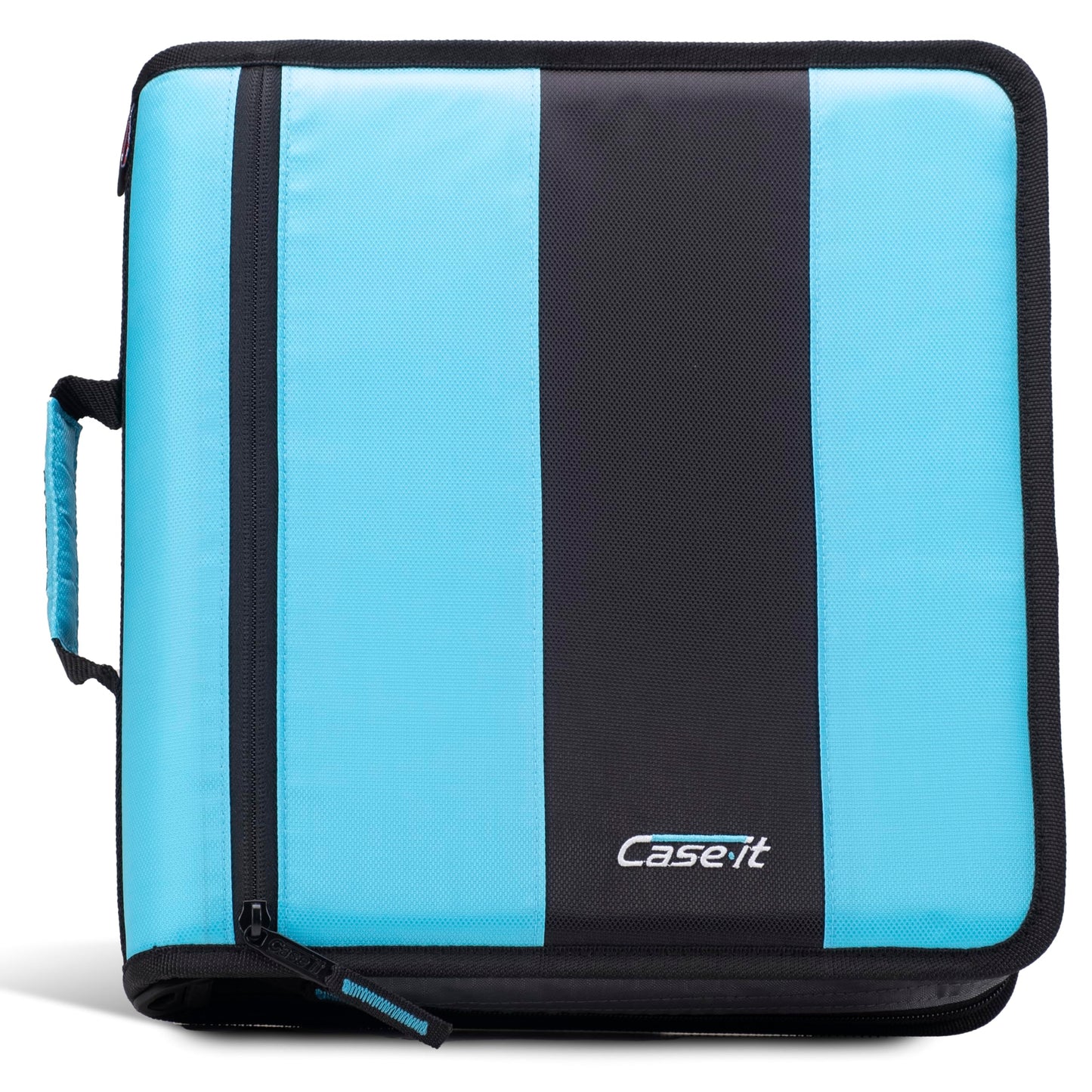 Case-it Classic Zipper Binder | 2-Inch O-Rings, 350 Sheet Capacity, Multiple Storage Pockets & Shoulder Strap | School & Office Organizer | D-251 Teal