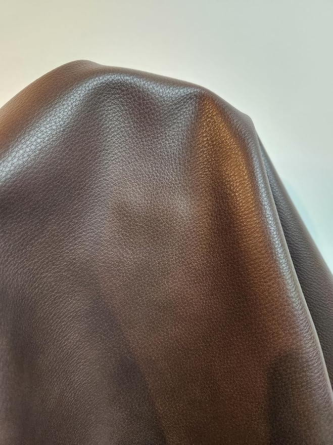 NAT Leathers | Cacao Brown Pebblegrain Soft Faux Vegan Leather PU | 2 Yards Cut