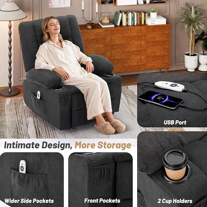 Rocker Recliner Chair with Massage and Heat, Recliner Chair