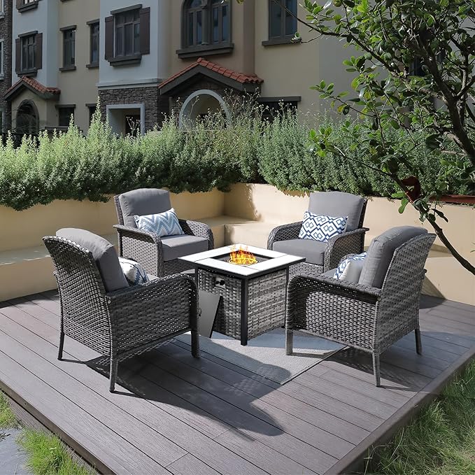 ovios 5-Piece Patio Furniture Set, Outdoor Wicker Sofa