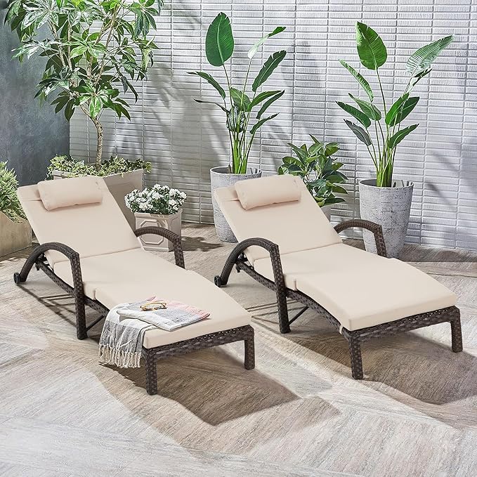 HOMREST Chaise Lounge Chairs Set of 2