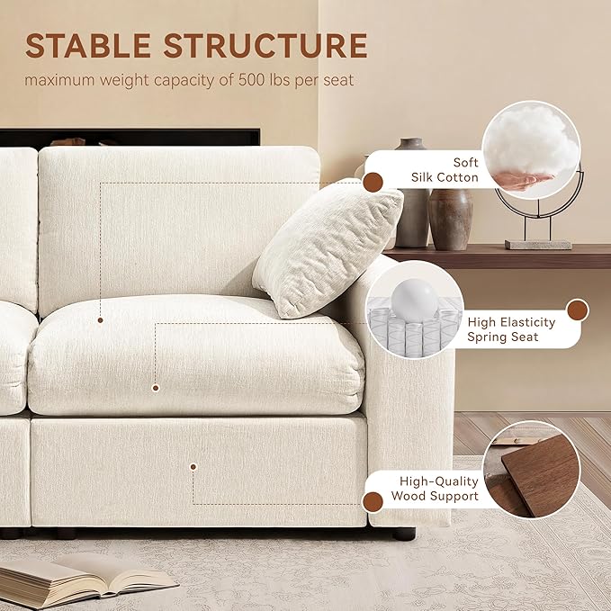Ihanherry 141" Oversized Cloud Sectional Couches