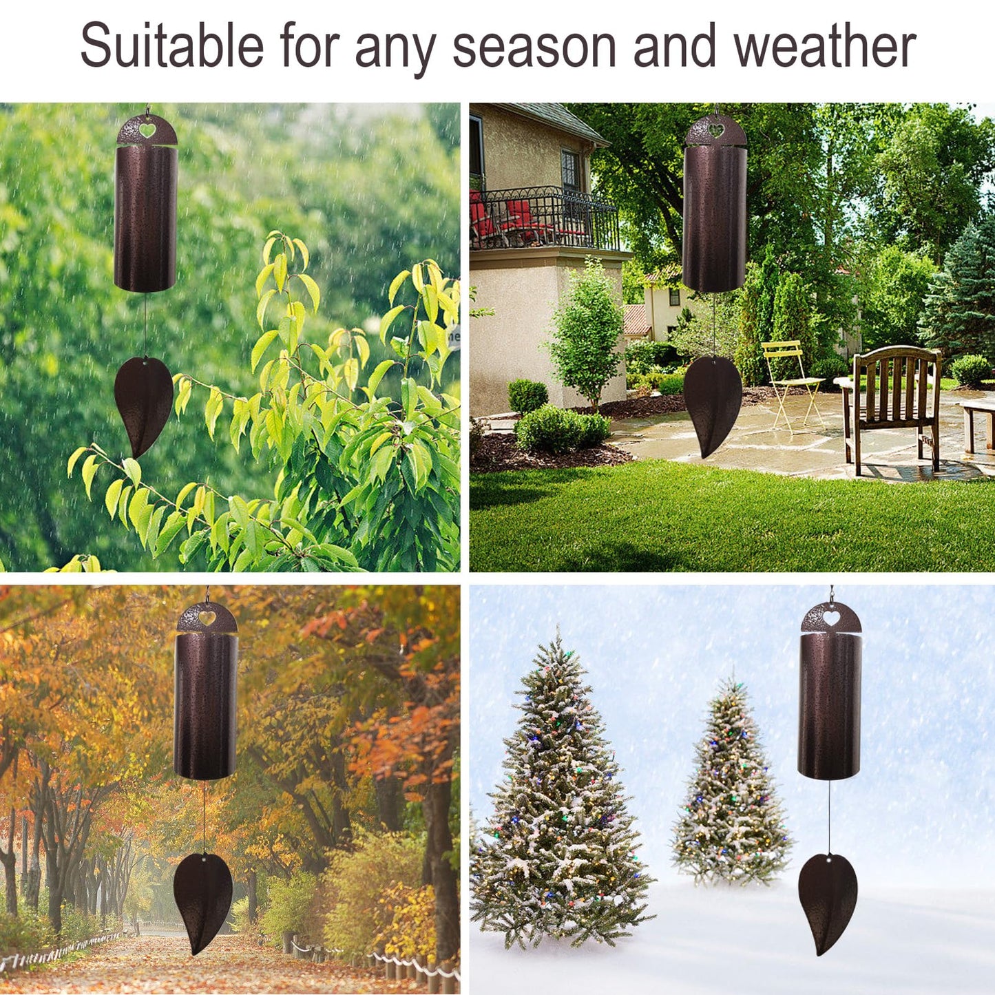 Wind Chimes for Outside Deep Tone Memorial Wind Chime Outdoor Deep Resonance Serenity Bell Copper Wind Bell Sympathy Gift Garden Decor Home Decoration 28 Inch Large