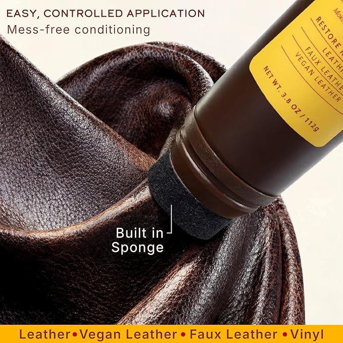 Leather Honey Brown Recoloring Balm: Color Restorer and Scratch/Scuff Remover