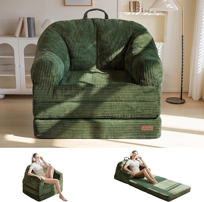 MAXYOYO Folding Sofa Bed with Backrest, Boneless Fold Out Couch Bed with Handle