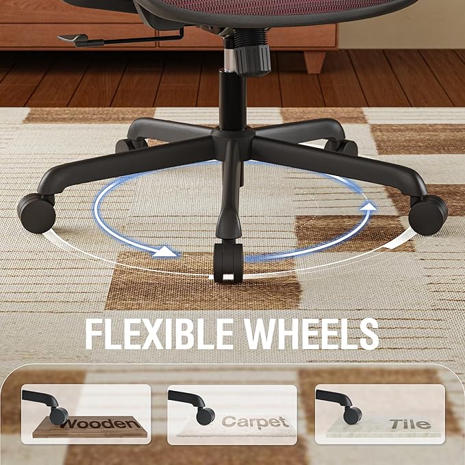 ELABEST Mesh Office Chair, Ergonomic Computer Desk Chair, Sturdy Task Chair-