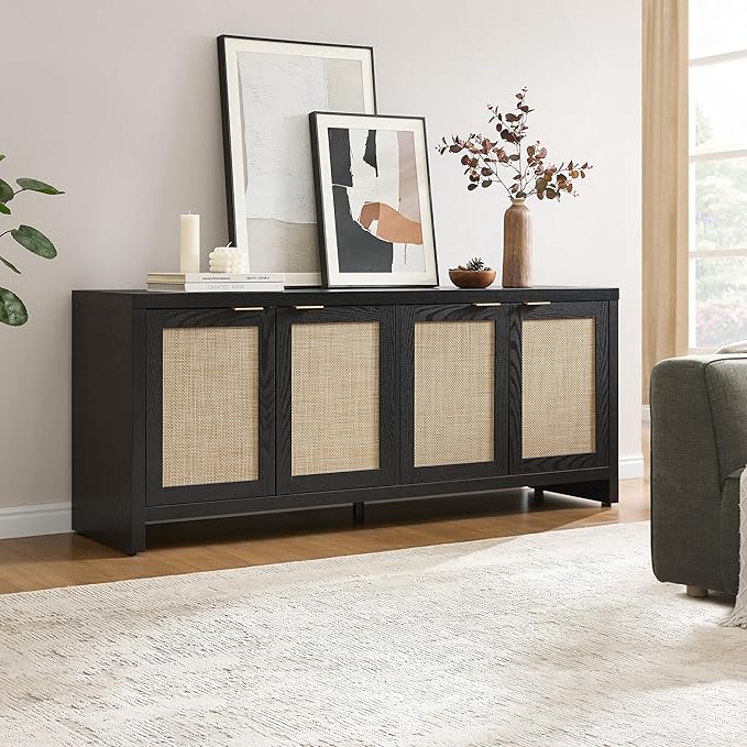 SICOTAS TV Stand for Living Room Boho Entertainment Center for Bedroom
