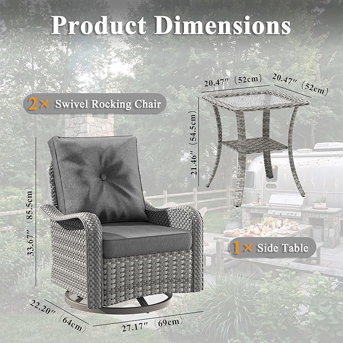 2-Seat Modern Patio Furniture Set