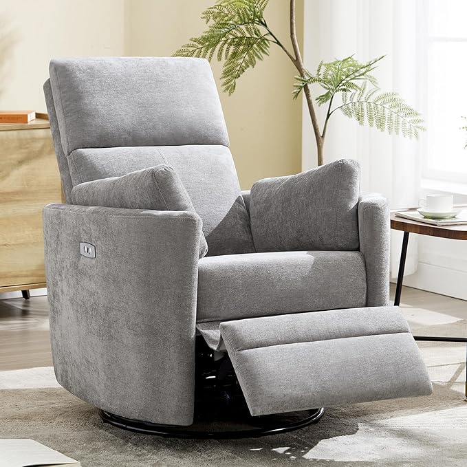 Power Recliner, Nursery Swivel Glider Rocking Chair