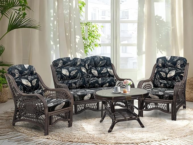 Malibu Lounge Living Accent Armchair Natural Rattan Wicker Handmade Design