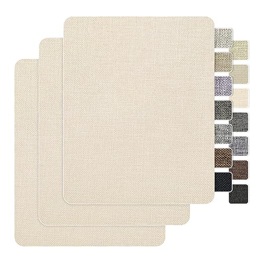 BESEZX Linen Fabric Repair Patch，3 PCS 9 * 11 Inch Self-Adhesive Couch Fabric