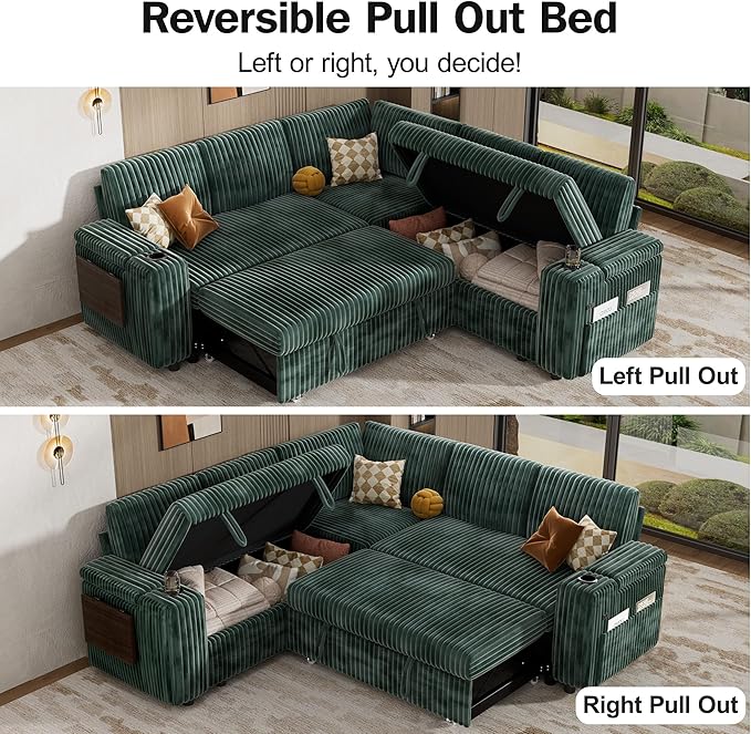 Vipbear 86" Modular Sectional Sleeper Sofa
