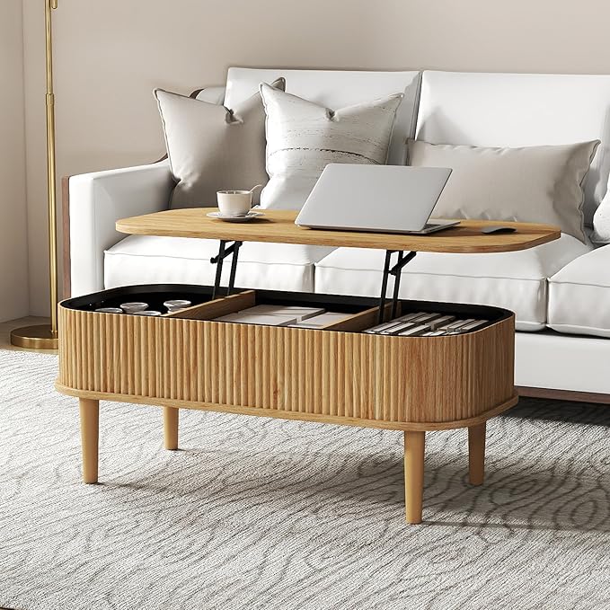 Fluted Lift Top Coffee Table