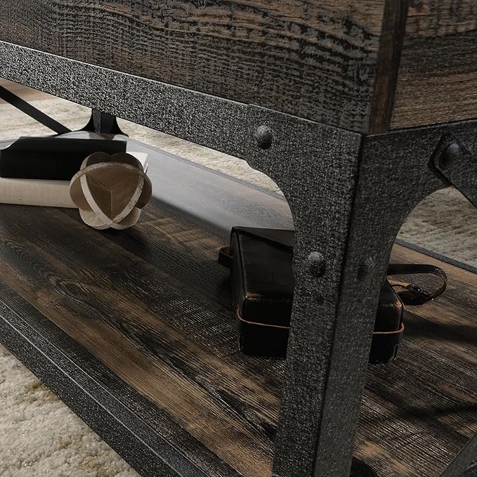 Industrial Lift Top Coffee Table 41 in, Wood Living Room Table