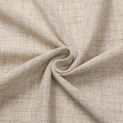 Tollpiz Short Linen Curtains Bedroom Rod Pocket Semi Sheer Curtain Burlap Light Filtering Thick Linen Drapes for Living Room, 38 x 45 inches Long, Natural, Set of 2 Panels
