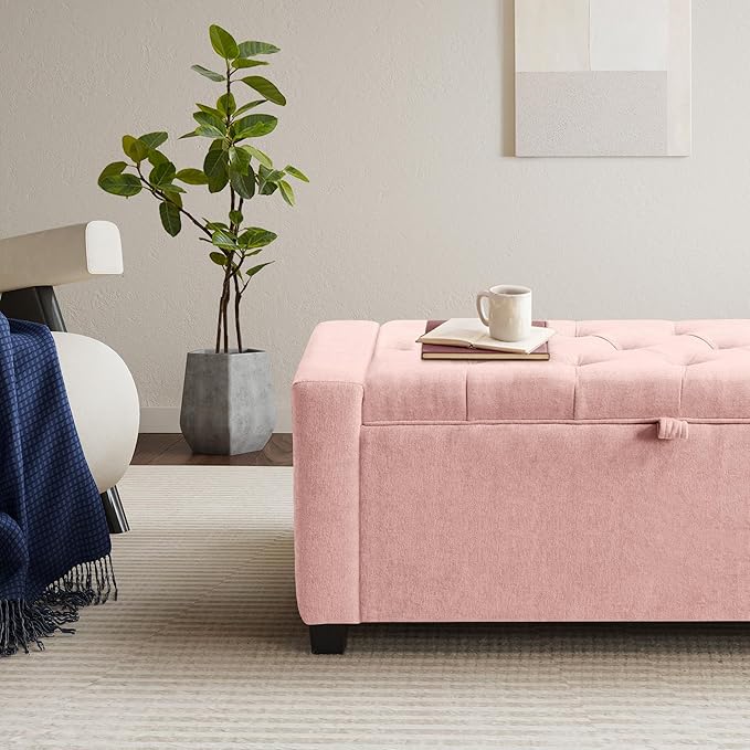GRAINELL Storage Ottoman Bench, Upholstered Tufted Bedroom Bench