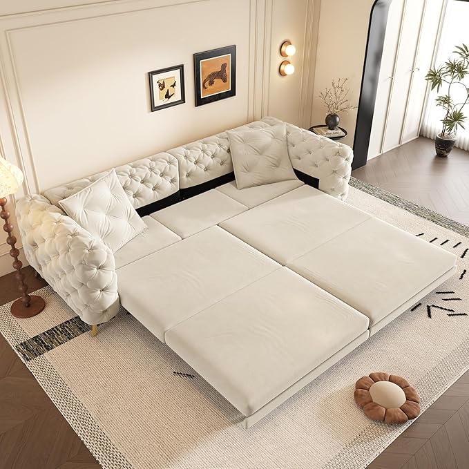 97.7" Convertible Queen Sleeper Sofa