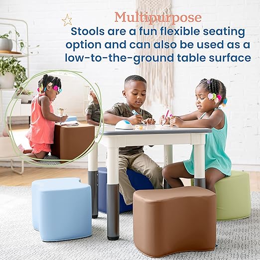 ECR4Kids SoftZone Toddler Modular Stool Seating Set, Classroom Furniture