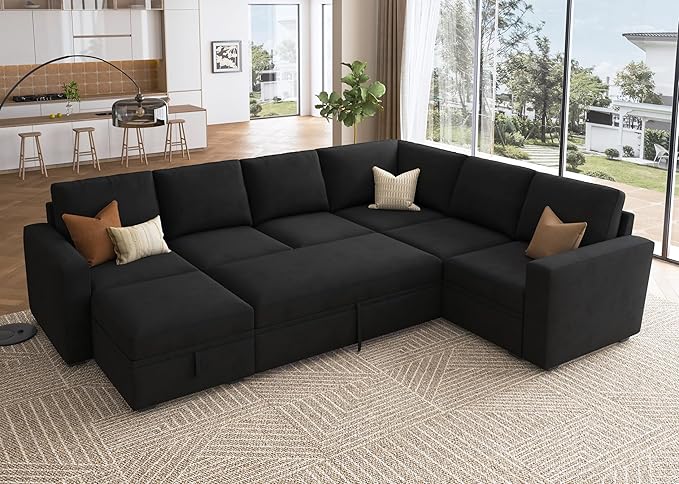 HONBAY Sectional Sleeper Couch