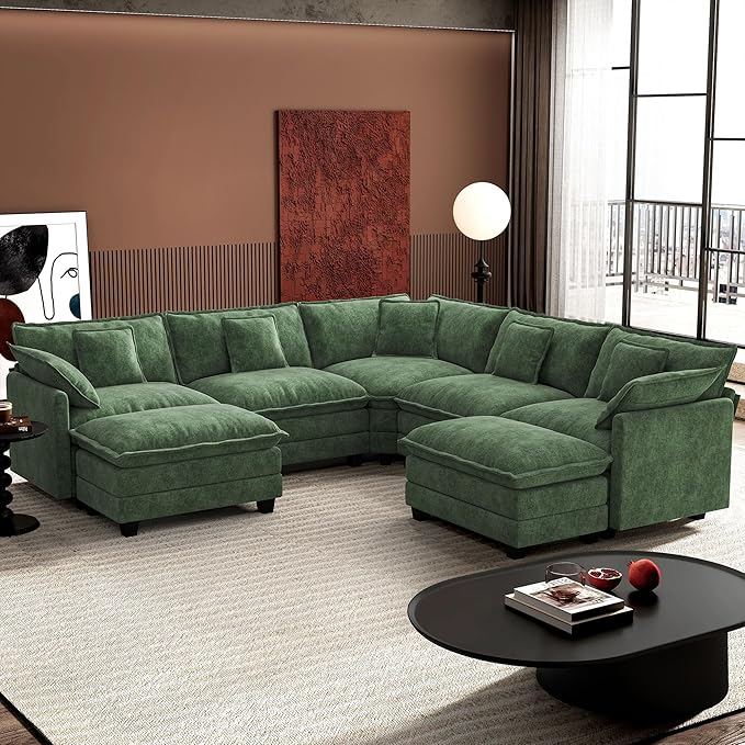 Ihanherry 114" V-Shaped Modern Sofa Modular Sectional Cloud Couch