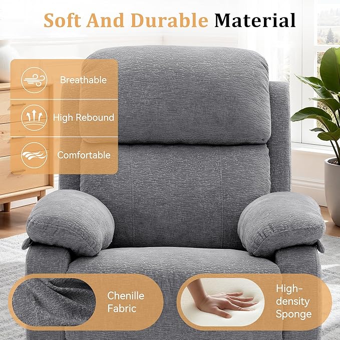 Korser Recliner Chair, 360 Swivel Rocker Chair