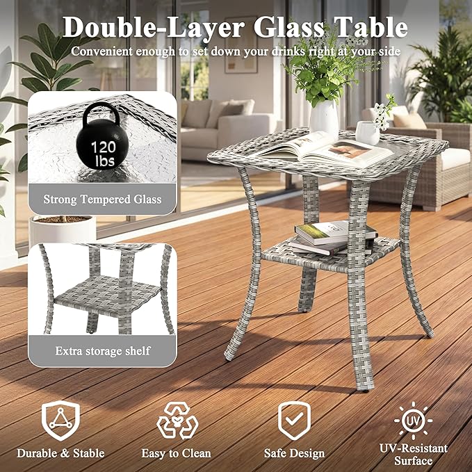 2-Seat Modern Patio Furniture Set