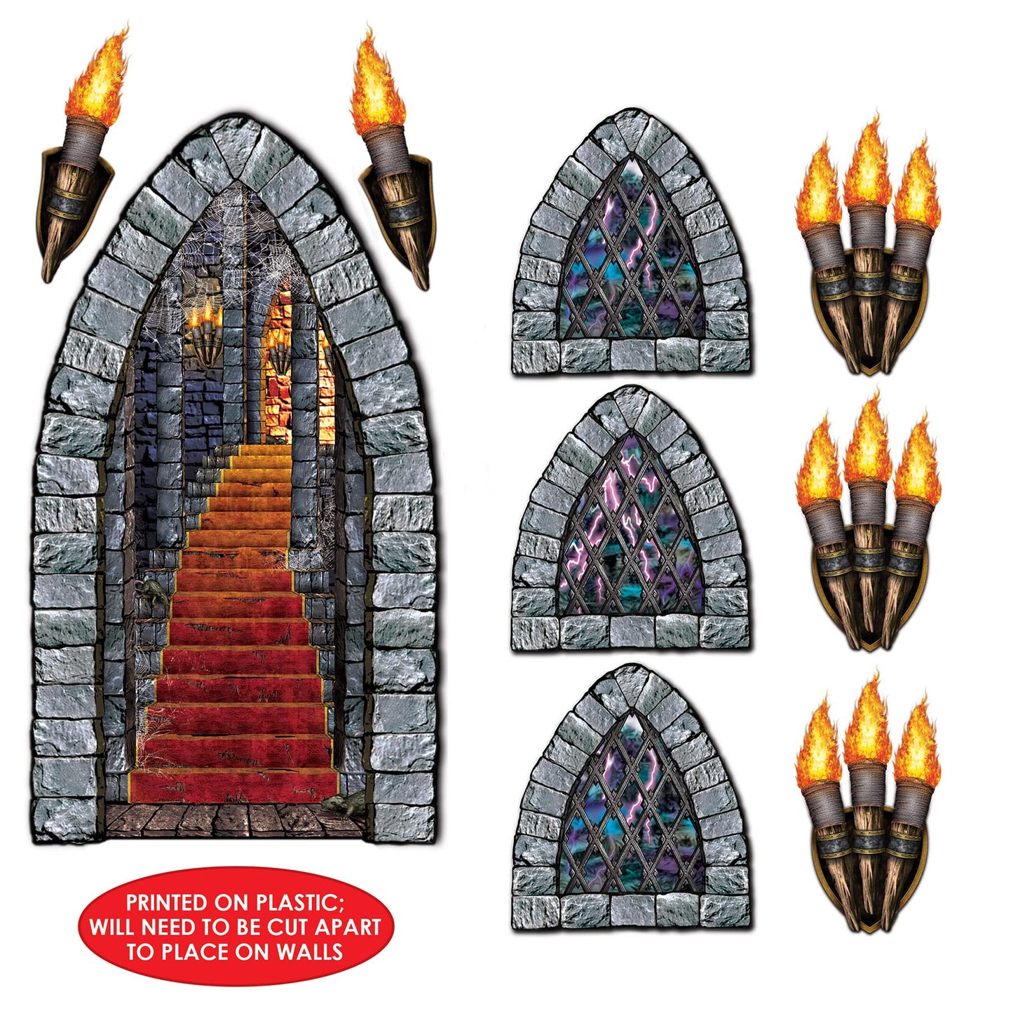 Stairway, Window & Torch Props Party Accessory (1 count) (9/Pkg)