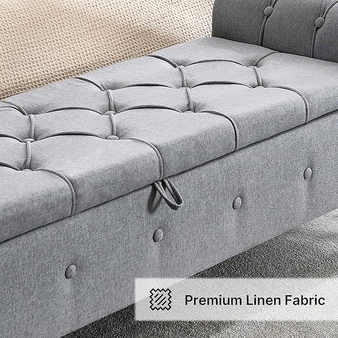 67 Inch Storage Bench for Bedroom, End of Bed Bench, King Size Benches